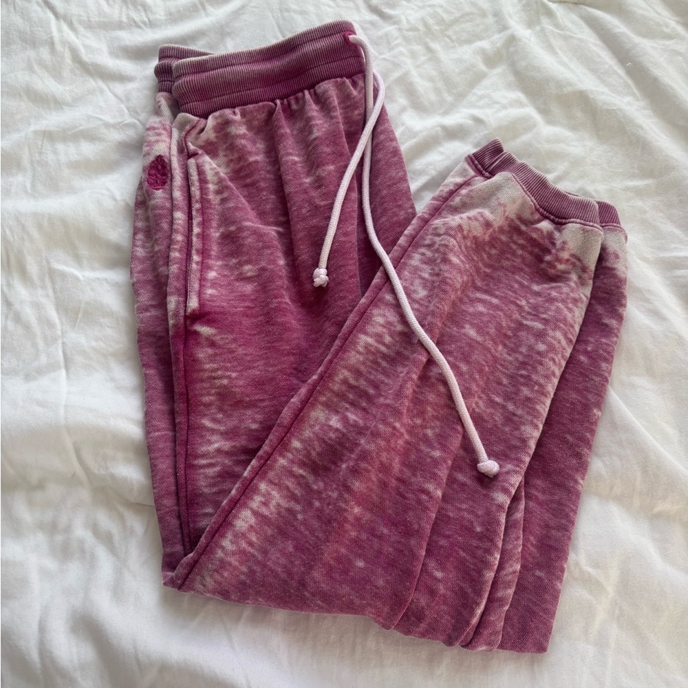 Free People Purple Acid Wash Distressed Jogger Pants